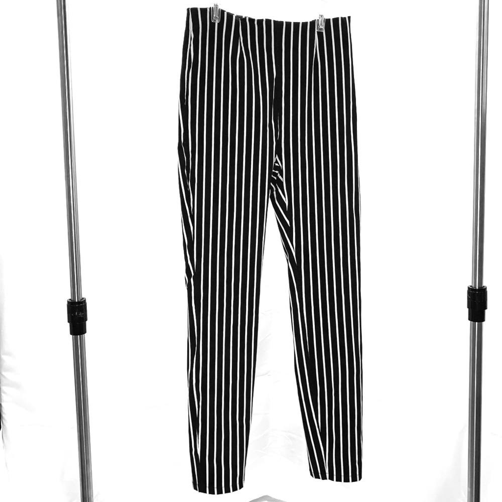 Striped black and white pants